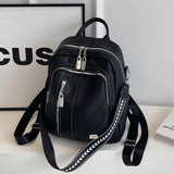 Women's New Soft PU Large Capacity Waterproof Backpack Zipper High Appearance Travel Commuting Korean School Bag