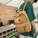Canvas Backpack Autumn Casual Travel Handbag Korean Style Breathable Waterproof Durable String for Junior High School Travel Bag