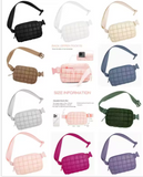 Women's Puffer Quilted Puffy Logo Waist Bag Adjustable Strap Sports Running Bag with Zipper Closure New Cross Body Design
