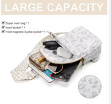 Chic Vegan Leather Statement Sling – Premium PU Waist Bag featuring Sophisticated Cow & Leopard Prints with Secure Zippered Utility