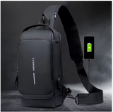 Premium Anti-Theft Crossbody Chest Bag – Professional Waterproof Sling with Integrated Coded Lock, USB Charging Port, and Branding