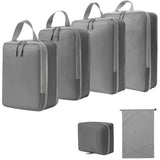 Nylon Cloth Storage Bags with Zipper Sport Fashion Compression Packing System Closure 6-Piece Travel Packing Cubes Organizers