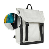 Eco-Friendly DuPont Paper Backpack Color-Block Urban Simplicity Large Capacity Compartments Trendy Casual Travel Bag