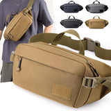 Men's High-end Denim Zipper Outdoor Sports Multi-function Tactical Single Shoulder Waist Pack Waterproof Hiking Chest Bag