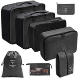8-Piece Set Nylon Cosmetic Bag Travel Packing Luggage Organizers Zipper Durable 8pcs Set Packing