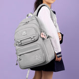 Large Capacity Lightweight Casual Travel Backpack for Girls Versatile School Bag for Middle School Students Fashionable Nylon