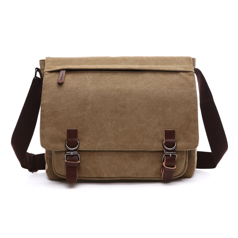 Fashion Sling Canvas Satchel Casual Briefcases Laptop Bag Messenger Bag for Men Retro