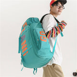 Letter Street Style Oxford Backpack Air Cushion Straps Large Capacity 36-55L Unisex for High School Students Korean Japanese Bag