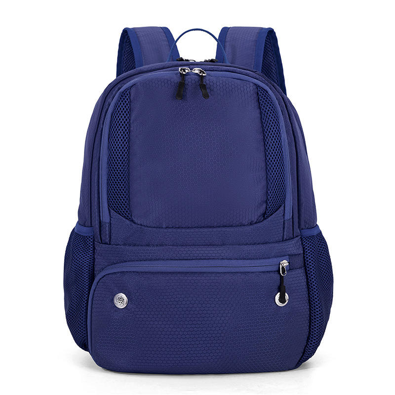 Large Capacity Denim Basketball Bag Multi-function Sports Bag Training Zipper Closure Independent Shoe Compartment Backpack