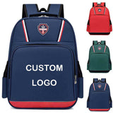 Primary School Student's Customized Logo Canvas Backpack Zipper Closure Breathable Waterproof Curved Shoulder Straps Backpack