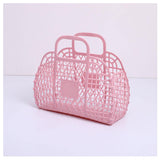 Foldable Plastic Vintage Unisex Letter  Kids Mini Jelly Bag Clear Jelly Tote Bucket Jelly Purses and Bags Handbag