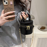 Women's High-End Mini Crossbody Bucket Bag Fashionable Beautiful Zipper Closure Handbag Casual Shoulder Handbag