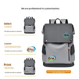 Men's Business Backpack Large Capacity Travel Computer Bag Waterproof Polyester Lining Air Cushion Straps Trendy PU Leather