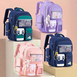New Primary School Students Oxford Waterproof Backpack Spine Protection Weight Reduction Zipper for Grade 1-6 Children SchoolBag