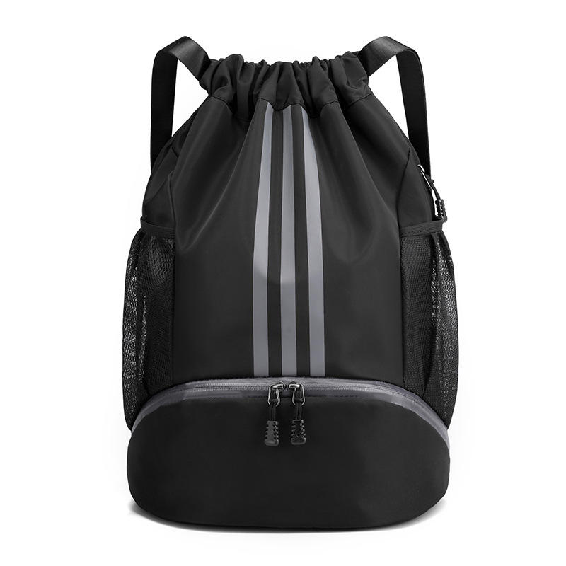 Dry Wet Separation Drawstring Backpack with Polyester Lining for Sports Professional Men's Basketball Gym Drawstring Bag