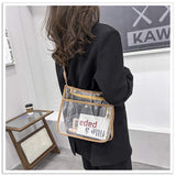 Women's Transparent PVC Crossbody Bag Hot Sale Clear Shoulder Messenger Purse with Strap for Summer Spring Autumn Seasons