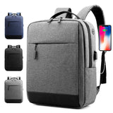 Unisex Backpack Scratch-Proof Waterproof Oxford Material with USB Men's Women's Shoulder Bag for Business Office Laptop