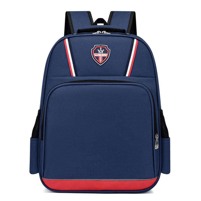 Primary School Student's Customized Logo Canvas Backpack Zipper Closure Breathable Waterproof Curved Shoulder Straps Backpack