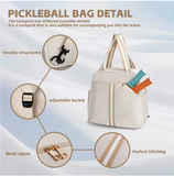 Premium Waterproof Racket Sports Tote – Professional PU Leather Gym Bag for Tennis, Badminton, and Pickleball with Multi-Compartment Storage