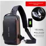 Premium Anti-Theft Crossbody Chest Bag – Professional Waterproof Sling with Integrated Coded Lock, USB Charging Port, and Branding
