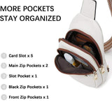 Women's Fashion Summer Outdoor Chest Bags with Vegan Guitar Strap PU Leather Waterproof Crossbody Sling Messenger Bags