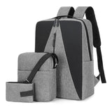 Slim Bag Set Luxury Travel Computer Bag Laptop Usb Charger Class Backpack for Students 3in1 School Bag