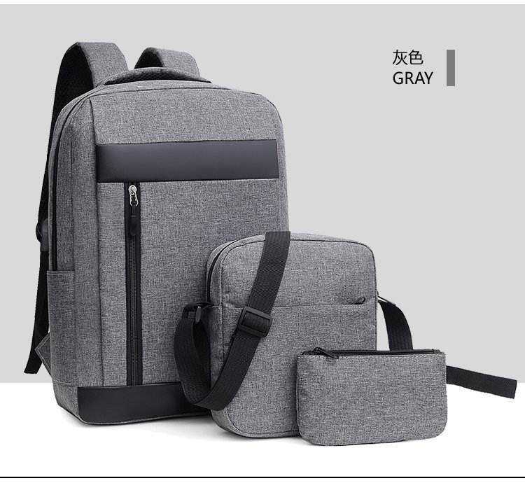 College Anti-theft Laptop Backpack Bag Set with USB Charging Large Capacity Mens Backpack Casual Bag for School