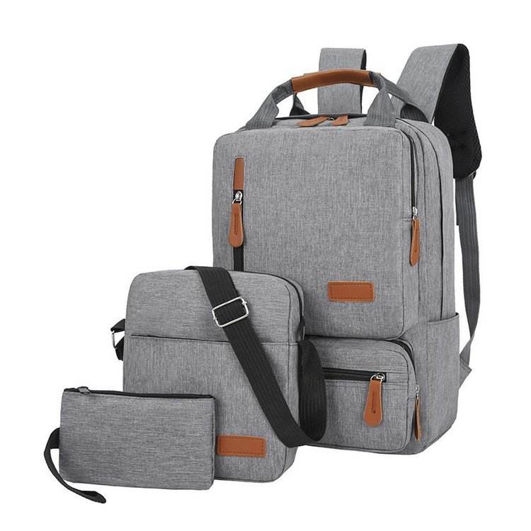 Big Capacity & USB Charging Cartoon Pattern 3-in-1 Business Backpack Laptop Bag Set