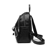 Large-Capacity Pu Leather Fashion Casual Backpack for Ladies Students College Style Travel Bag with Polyester Lining