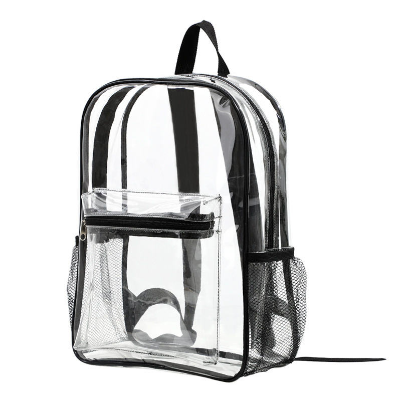 Waterproof Duty Clear School Bookbag Pvc Clear Backpack Transparent Backpack Bag Polyester Oem Plain Day Backpack