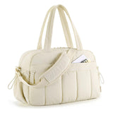 Bag Large Capacity Travel Sports Bags with Toiletry Shoe Compartment Portable Women's Quilted Weekend Duffle Bag