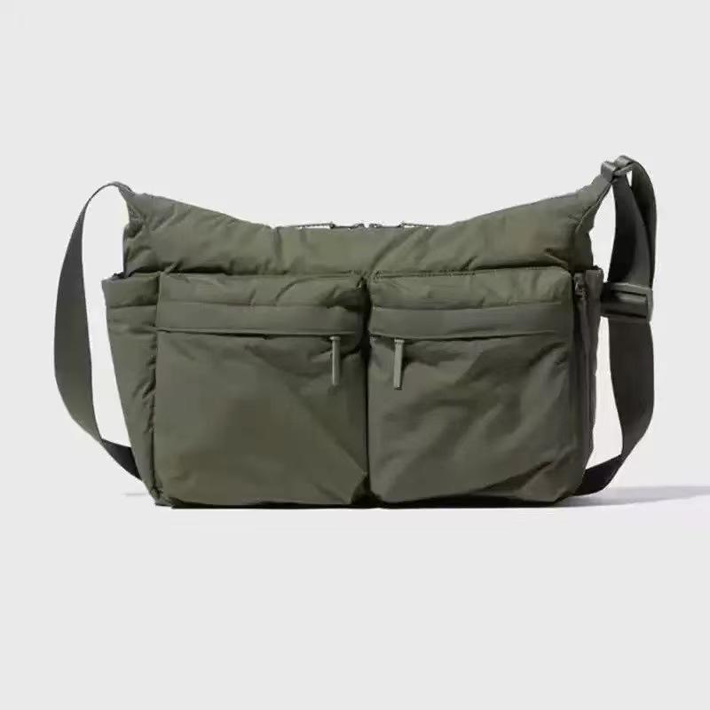 Casual Nylon Zipper Crossbody Bag Foldable Large Capacity Multi-pocket Sports Waterproof Zipper Closure Messenger Shoulder Bag