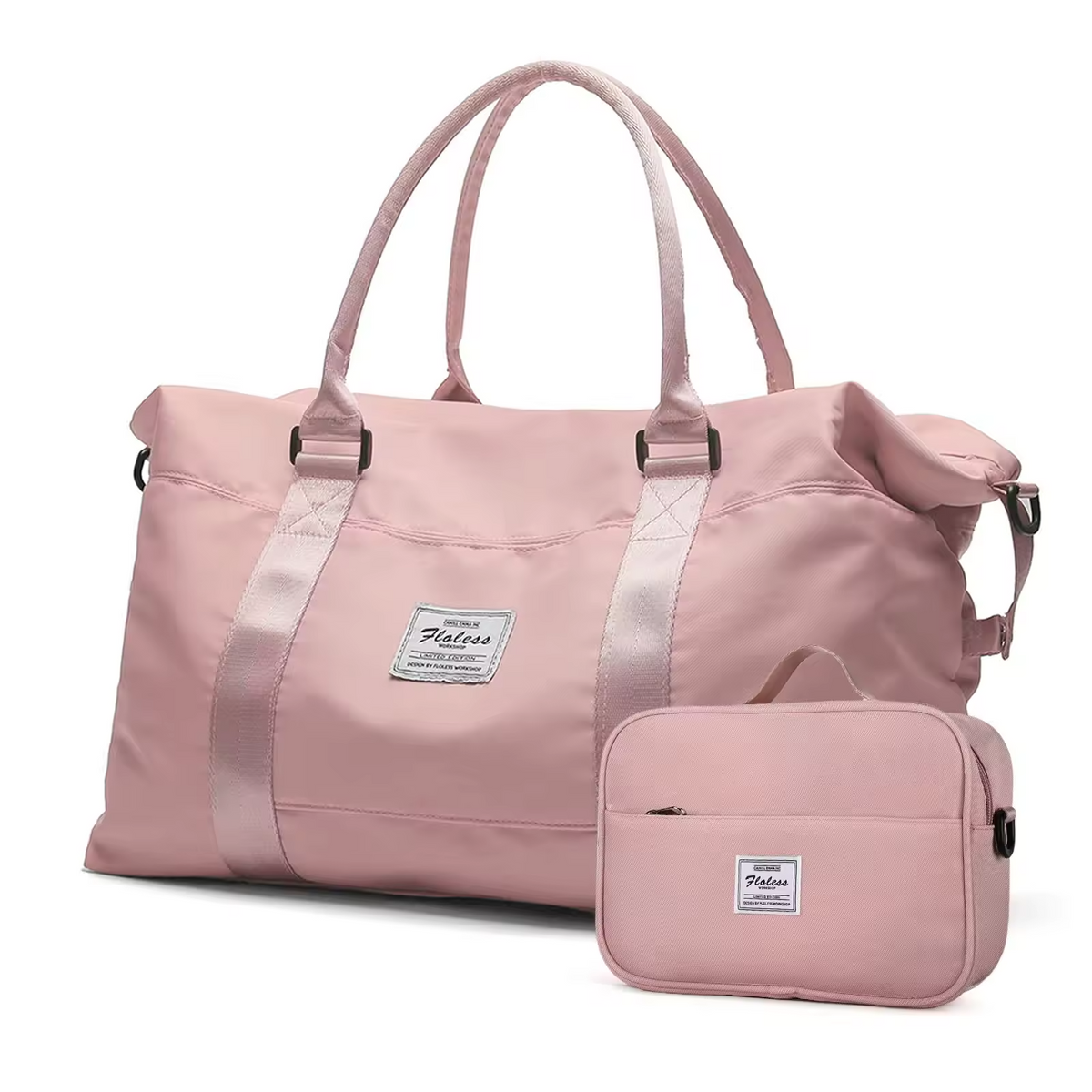 2-pcs Set Large Capacity Folding Travel Bags Waterproof Luggage Tote Shoulder Duffle Bag Gym Foldable Travel Bag for Women
