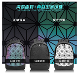 Fashionable Multifunction Geometry Reflective Luminous Zipper Book Bags Men Women's Backpacks for High School
