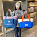 Color Block Foldable Custom Gym Bag Oxford Material Short Distance Business Travel Carry on Dry Wet Bag Zipper Closure Fashion