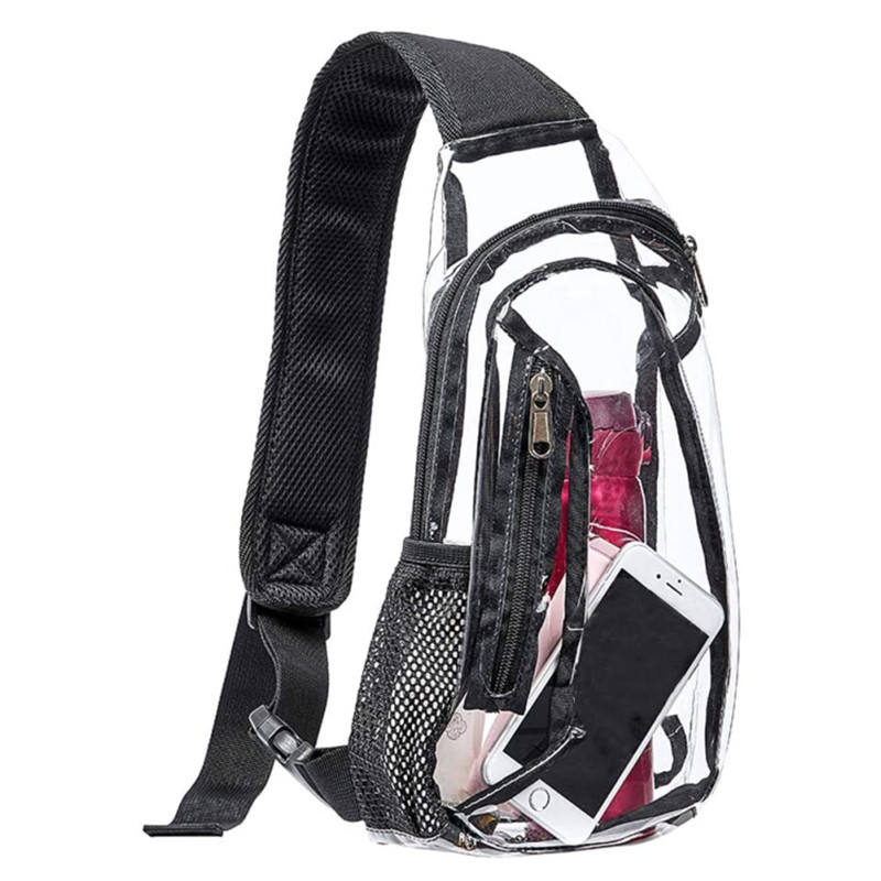 PVC Men Stadium Approved Leisure Crossbody Bag Transparent Casual Sling Bags for Women