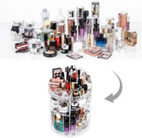 New Design Best Quality Acrylic Makeup Storage Box Round Rotating Portable Cosmetic Organizer Box