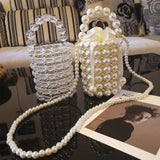 Small Group Foreign Style Dinner Package Summer Small Fresh fairy String Pearl Big Pearl Bucket Bag Girl