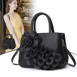New PU Leather Flower Printed Women's Handbag Fashionable Zipper Closure Carteras Y Bolsos De Mujer for Summer Winter Use