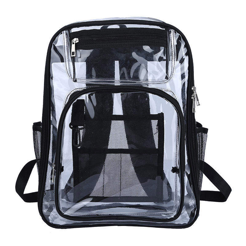 High Quality Custom Logo Printing Waterproof Outdoor Travel PVC Transparent Backpack College School Bag