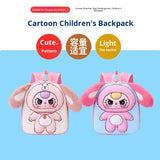 Cute Children's School Backpack Zipper Plush Doll Design Big Ears Anime Cartoon Style Super Lightweight Kindergarten School Bag