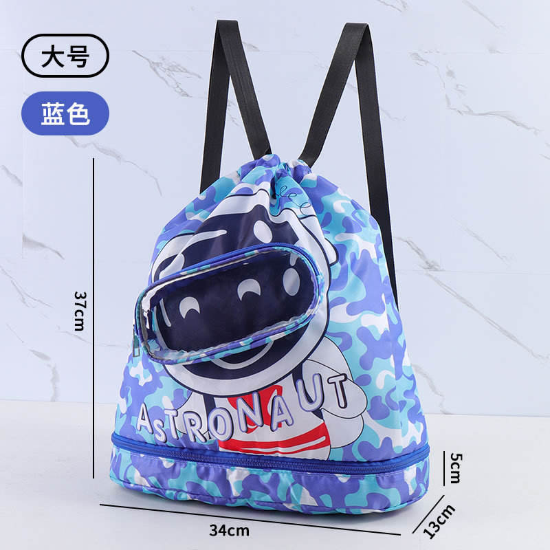 Kidsren's Wet Dry Separation Waterproof Storage Bag Boys Girls Sports Portable Cute Cartoon Beach Backpack Made Polyester