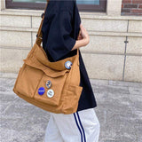 Women's Canvas Crossbody Bag Large Capacity Underarm New Korean Style Men's Trendy Water-Resistant Travel Shoulder Bag