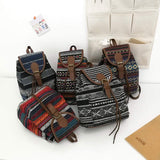Retro Vintage Design Ethnic Style Bohemia Drawstring Mini Backpack Bag Satchel School Bag for Ladies Women