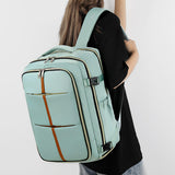 New Denim Super Large Capacity Double Shoulder Luggage Bag MultiFunction Travel USB Interface Simple Solid Color Laptop Backpack