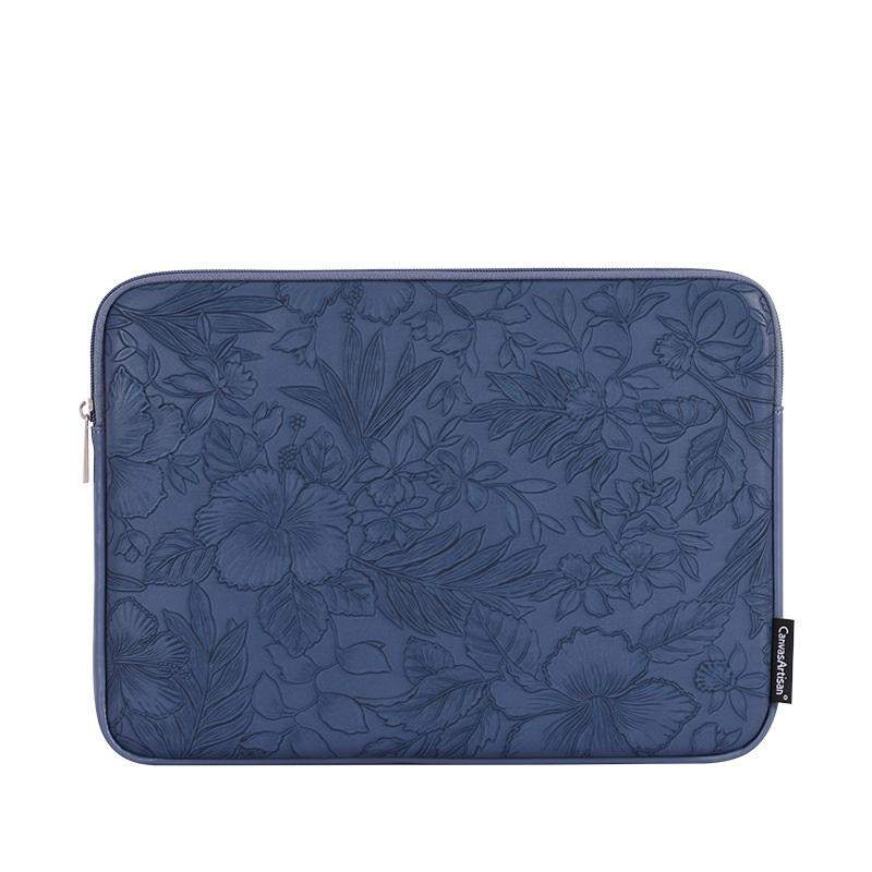 Floral Pattern PU Laptop Sleeve Case Waterproof CanvasArtisan Casual Zipper Slim Laptop Sleeve for Macbook Air/Pro
