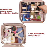 Hot Sell Women Large Capacity PU Leather Travel Toiletry Makeup Bag