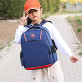 Primary School Student's Customized Logo Canvas Backpack Zipper Closure Breathable Waterproof Curved Shoulder Straps Backpack
