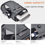 Laptop Business Backpack Unisex Large Capacity Travel Computer Bag Functional Fashionable PU Leather Polyester Travel School Bag
