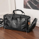Hot Selling PU Travel Bag with Shoe Compartment Large Capacity Waterproof Weekend Duffel Bag Gym Bag for Men